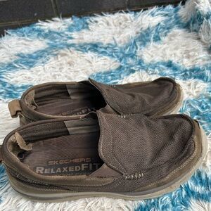 Skechers Men's Relaxed Fit Dark Brown Slip-Ons